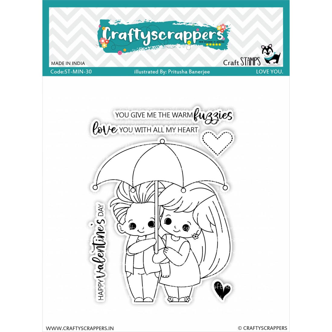 Craftyscrappers Mini Stamps- LOVE YOU